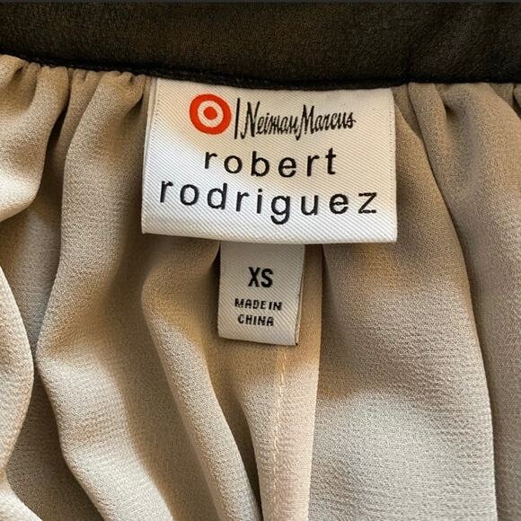 Robert Rodriguez blouse black chiffon lace overlay high ruffle collar peplum XS - Picture 8 of 8